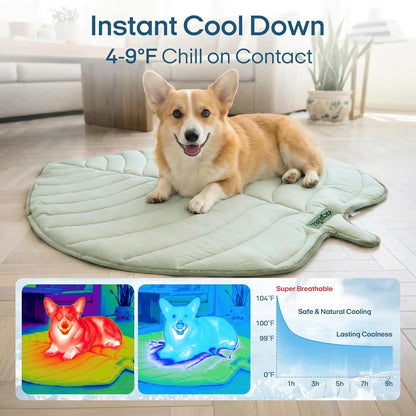 Vagascape Outdoor fun Cooling Pet Mat, Eco-Friendly Gel-Free Cooling Pad for Large Dogs, Viral Must-Have Summer Dog Essentials, Portable & Machine Washable Durable Mat for Crate Trunk Camping Travel