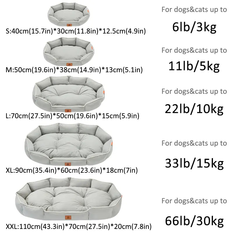 Dog Bed All-Season Pet Nest Anti-Slip Soft Plush Pillow Warm Winter Luxury Sofa Cat Couch Washable Dog Paw Cushion Resting Area Durable Base