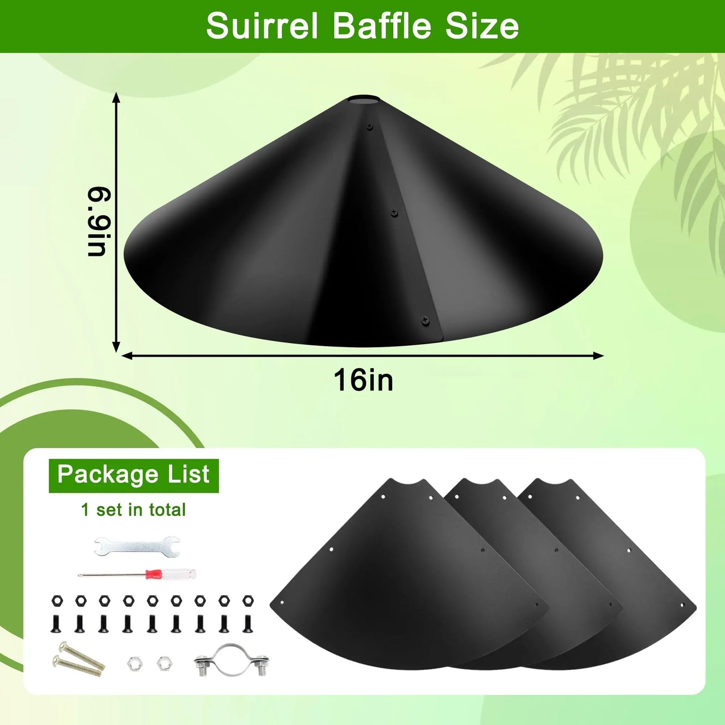 Kvzkvz Squirrel Baffle for Bird Feeder Pole, outside Pole Mount Bird House Guard for Outdoor Shepherd’S Hook, 19 Inch Diameter, 2 Packs