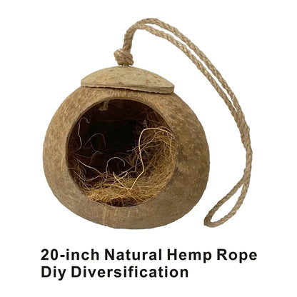 Bird Nest for Cage Natural Coconut Shell Birds House 2 Pack Parakeet Hide Breeding Hut Bird Cage Accessories & Decor Hamster Toys for Parrot Lovebirds Budgies Cockatiel Conure Finch Canary