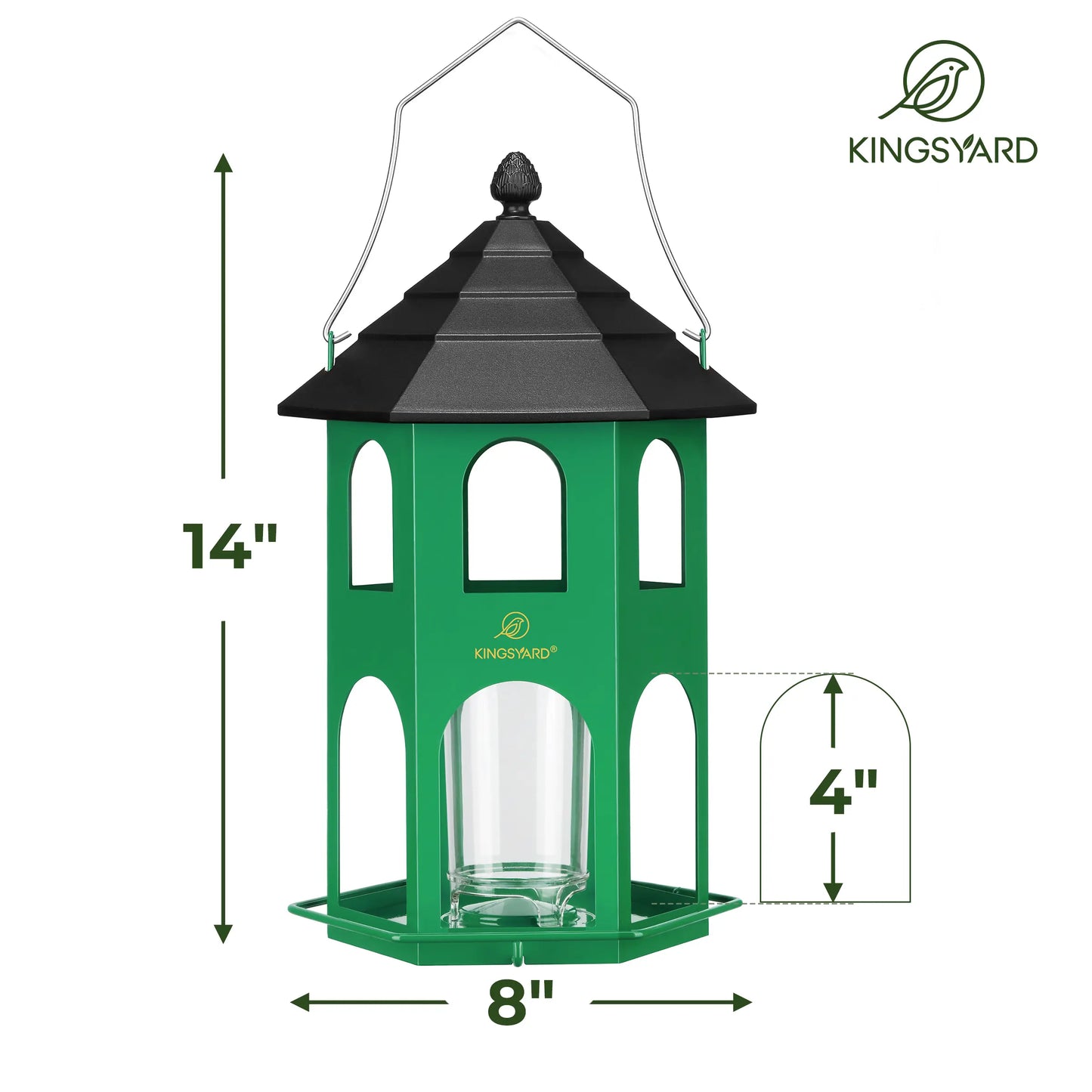 Kingsyard Spring Migration 2026 Metal Bird Feeder for Backyard Nature Watching 4Lb Large Capacity with Circular Perch Durable Weather-Resistant Design