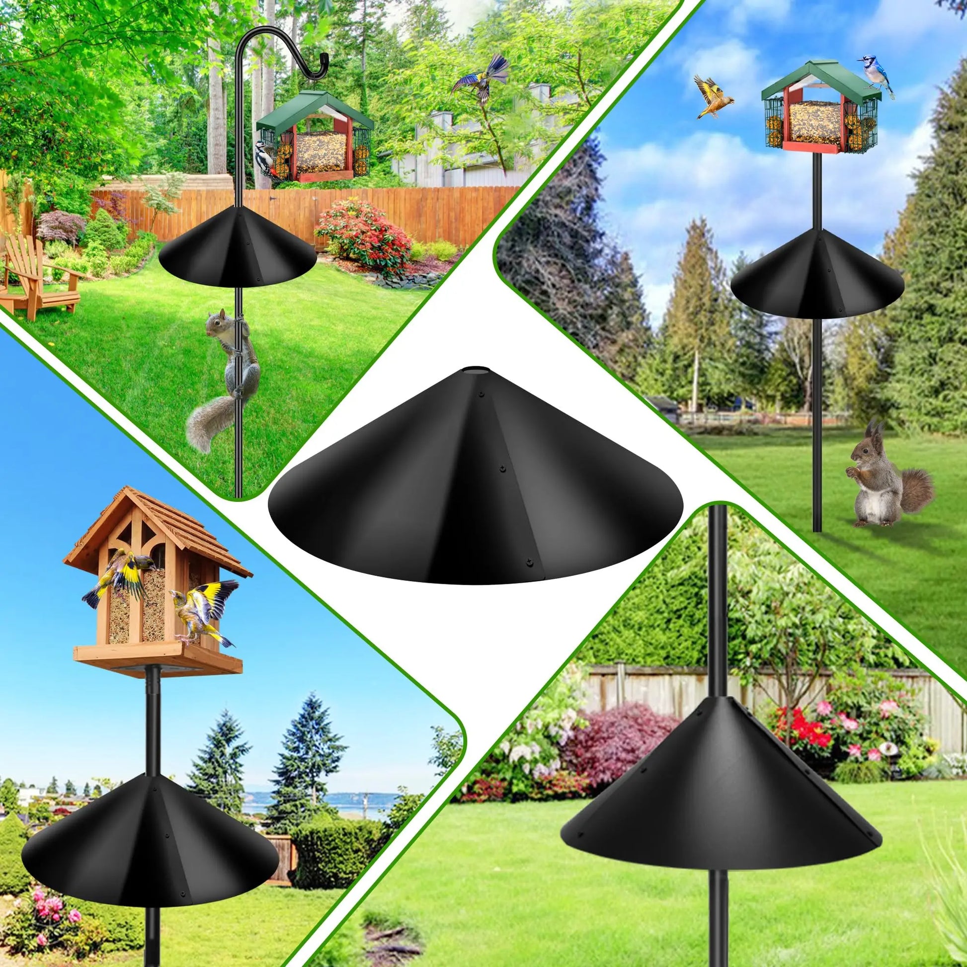 Kvzkvz Squirrel Baffle for Bird Feeder Pole, outside Pole Mount Bird House Guard for Outdoor Shepherd’S Hook, 19 Inch Diameter, 2 Packs
